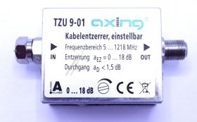 Axing Interference Attenuator - Tzu 9-01 Cable Equaliser 5...1218 Mhz, Adjustable,f-socket To F-connector Frequency Range 5 ... 1218 Mhz Equalisation Adjustable