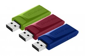 Verbatim Usb-stick 2.0 - Usb Drive 2.0 Store N Go Slider 3 X 16gb (red-blue-green)