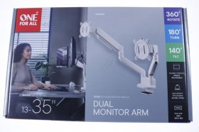 One For All Monitor Holder - Dm4220 Monitor Halterung Solid Suitable For Dual White