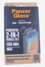 Panzerglass Display Protective Film - B1137+2812 Panzerglass 2-in-1 Pack Iphone 15 Pro Max Ultra-wide Fit W Easyaligner