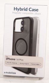 Mobilize Leather Bag Gsm - 29721 Mobilize Magsafe Compatible Hybrid Pro Case Apple Iphone 16 Plus Black