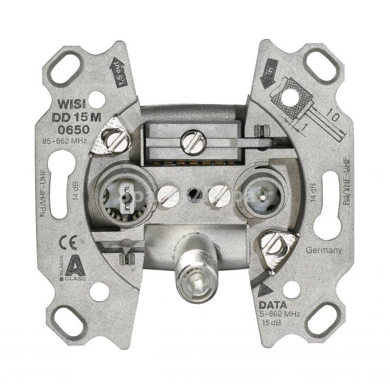 Wisi Aerial Outlet Sockets - Dd 15 M 0650 Multimedia-durchgangsdose, 14 Db, 1 StÜck, 3-loch, F-anschlu