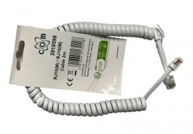 Compatible Telefone Cable Spiral - Phone Cable Spiral 2xrj10-4p4c 2 0m White