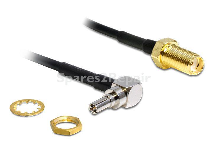 Delock Sma-cable - Antenna Adapter Sma Jack Bulkhead > Crc-9 90° Plug 200 Mm