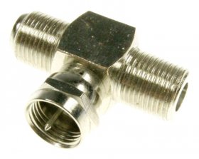 Asci F-plug/f-jack Adaptor - F 95 F- T-splitter, 1x F-plug -2x F-coupling