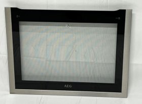 Oven outer Door - 140054023019 Front Glass Black Aeg 594x332m [Electrolux Aeg]