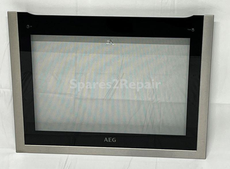 Oven outer Door - 140054023019 Front Glass Black Aeg 594x332m [Electrolux Aeg]
