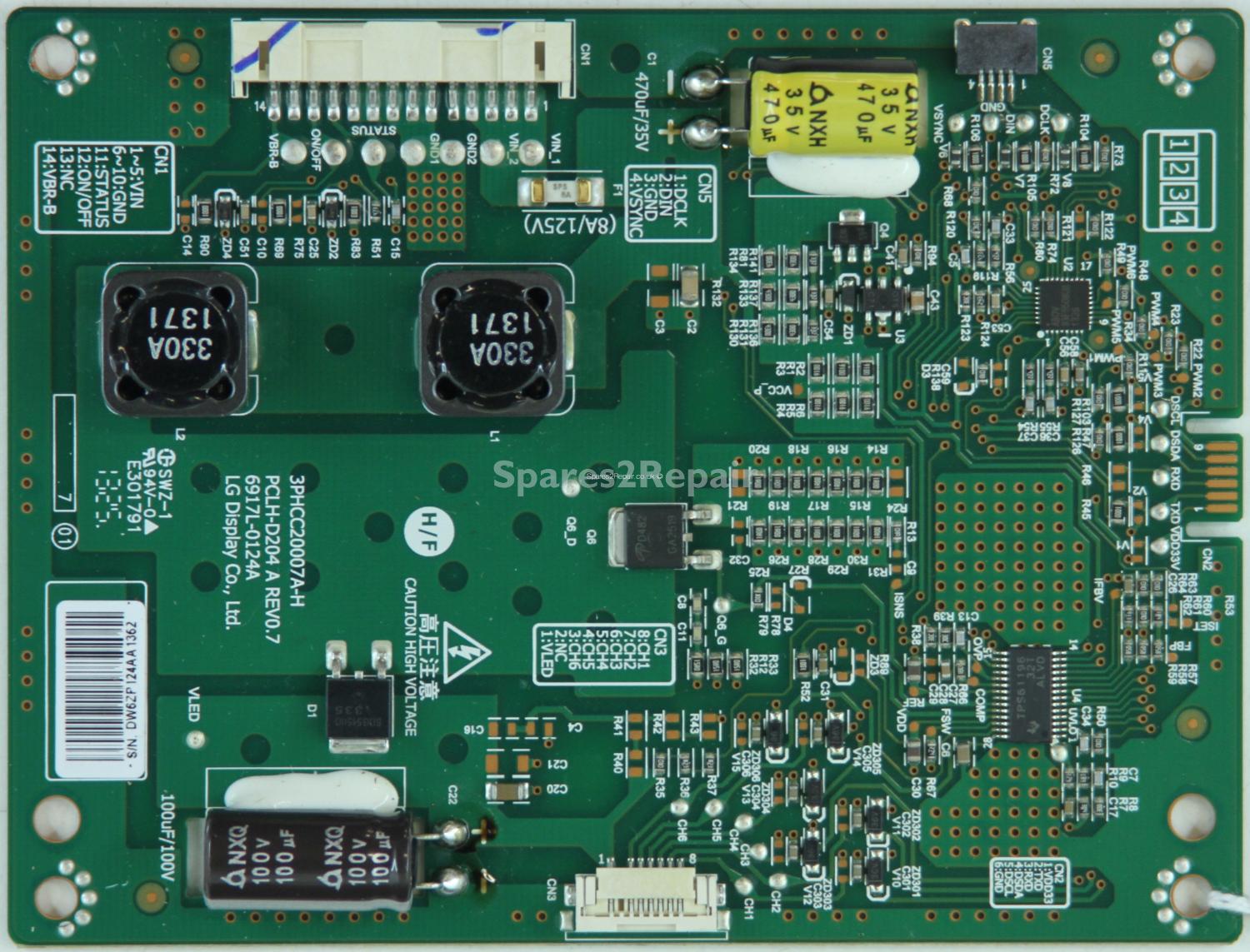 Panasonic TX-L47ET61B - LED Driver Board - 6917L-0124A - REV0.7 - 3PHCC20007A-H - PCLH-D204 A