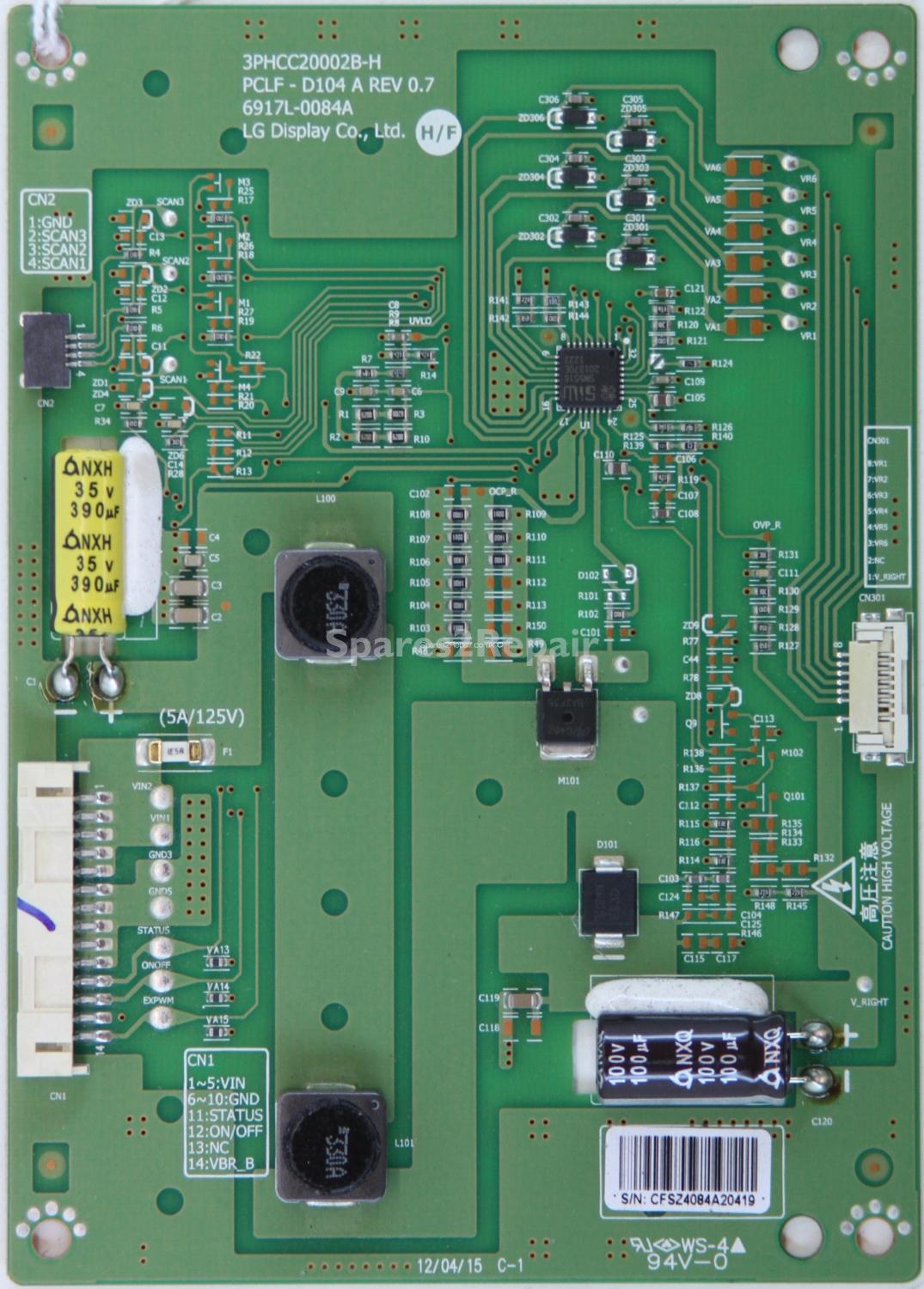 Panasonic TX-L42E5B - LED Driver Board - PCLF-D104A REV 0.7 - 6917L-0084A - 3PHCC20002B-H